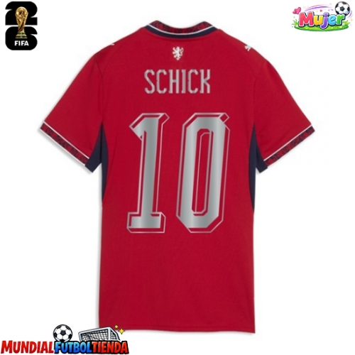 Camiseta República Checa Patrik Schick #10 Primera Equipación Replica Mundial 2026 para mujer mangas cortas